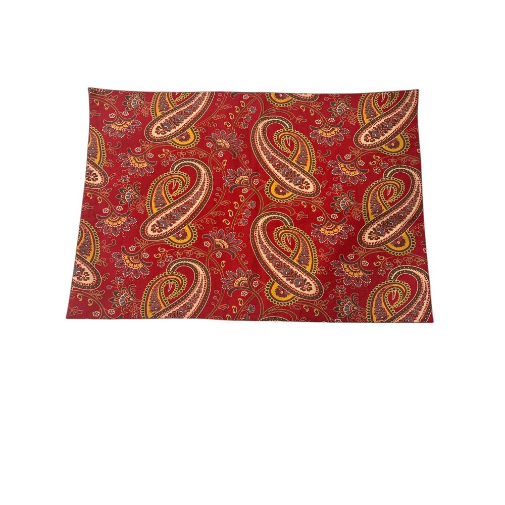 Pottery Barn Red Paisley Cotton Placemats Set of 6 Boho Dining Table Decor - Picture 2 of 5